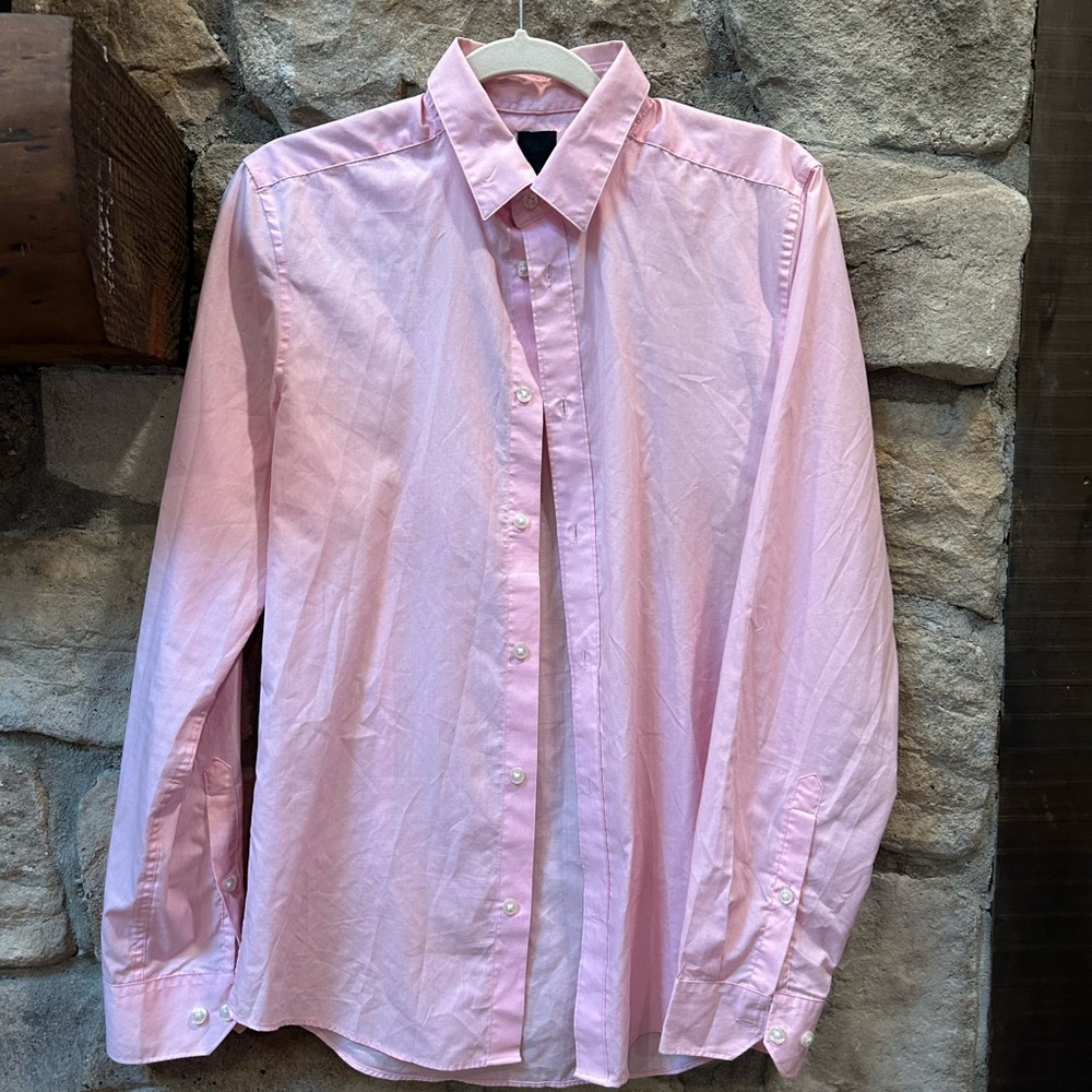 H&M Men's Light Pink Casual Button Down Shirt